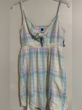 Old Navy Fit & Flare Tie-Front Smocked Printed Mini Cami Dress Women’s Large